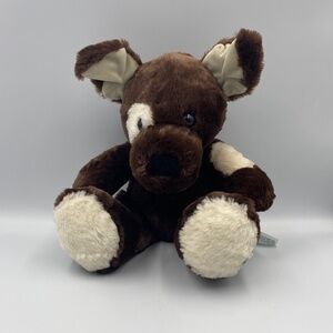 Build A Bear Fudge Pup Plush Chocolate Brown Cream Stuffed Animal Puppy Dog 2010